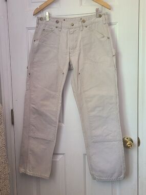 VTG 90s Polo Ralph Lauren Workwear Double Knee Painter Pants Sz 32/30 Tan Y2K